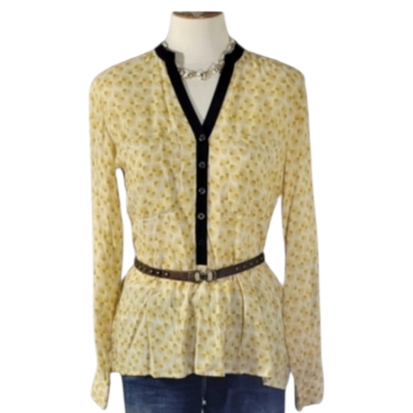 Anthropologie Button Down Drapey Top Ladies Size 0 - Picture 3 of 12